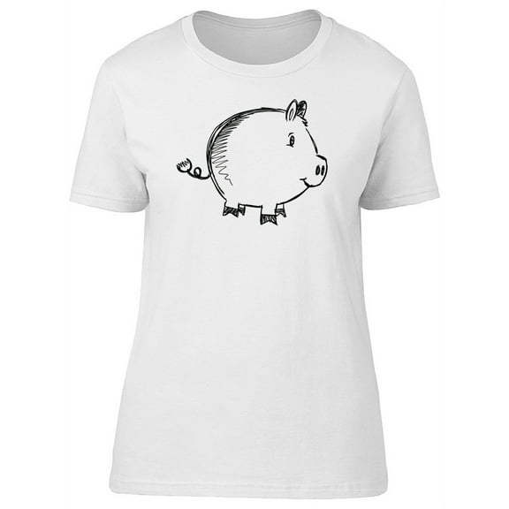 Cute Cartoon Baby Pig Tee Women's -Image by Shutterstock