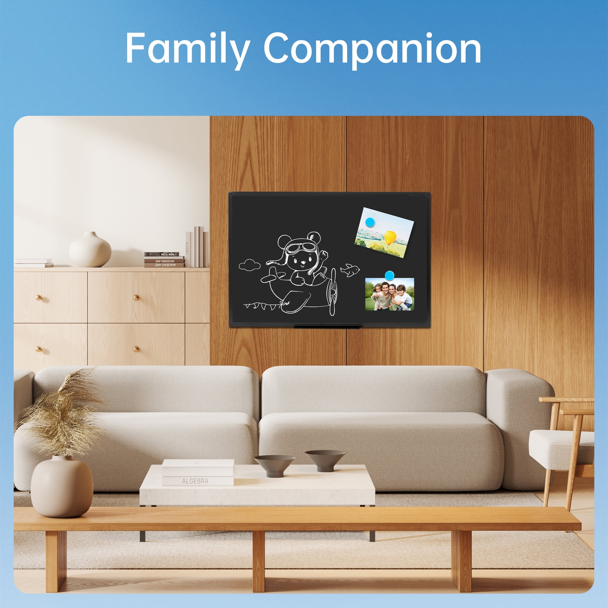 Deli Magnetic Blackboard Dry Erase Board, 36" x 24" Wall Mounted Black Board with Aluminium Frame for School and Home