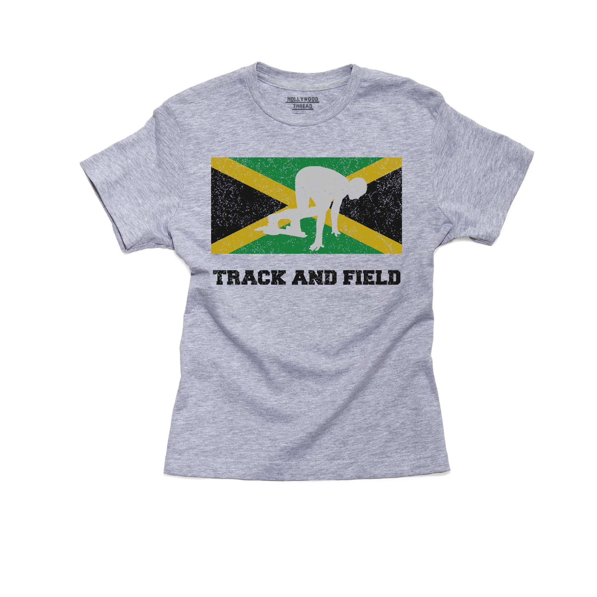 Jamaica Olympic Track & Field Flag Silhouette Boy's Cotton Youth