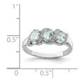 thumbnail image 5 of 925 Sterling Silver Rhodium Aquamarine and Diamond Ring Size 6, 5 of 6