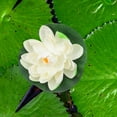 thumbnail image 4 of WRISTBIQUE 5-Pack White Artificial Pads Floating Realistic Pond Plants for Garden Decor and Water Features, 4 of 7