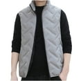 thumbnail image 2 of Styesk Vestes pour Hommes Mode Homme Couleur Unie Col Chaud Sans Manches Veste Décontractée, 2 of 8