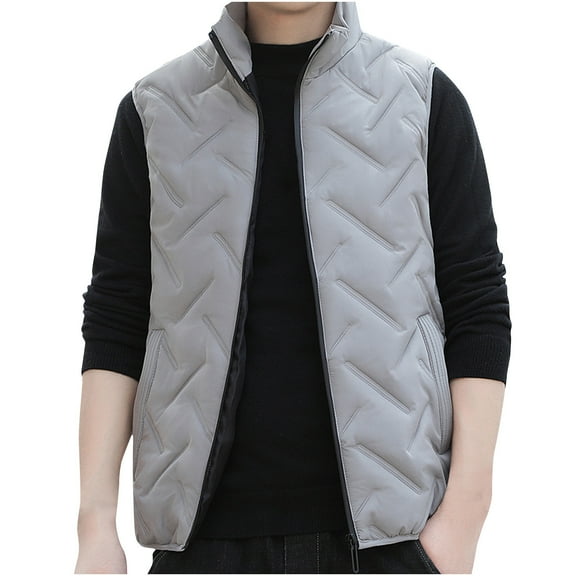 Riecok Mens Lightweight Vests Stand up Collar Sleeveless Jackets Button down Coats with Pockets Casual Trendy Outerwear