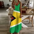 thumbnail image 4 of Guyana Flag Sleeveless Suspender Dress Summer Fashion Casual Long Dress, 4 of 9