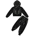 thumbnail image 4 of XUNZOO Boys Girls Hip Hop Dance Outfits Sequins Long Sleeve Zipper Hoodie Jacket with Pants Black 160, 4 of 7