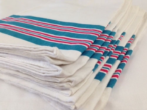 MDTPB3C40STR White with Pink and Blue Stripe 30x40 Cotton Baby Blanket QTY 12 