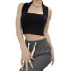 thumbnail image 2 of Lucakuins Chaleco de punto para mujer, sin mangas, cuello halter, sólido, ajustado, top corto de verano para fiesta de club Lucakuins  moda, 2 of 4