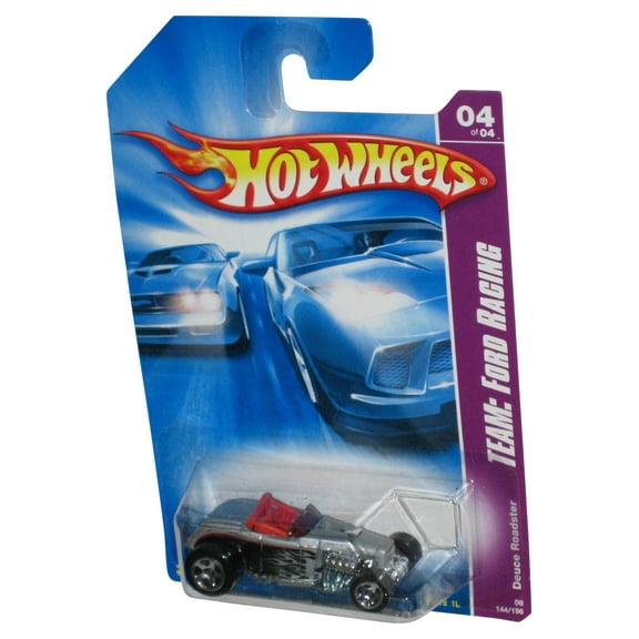 Hot Wheels Team Ford Racing 4/4 (2007) Silver Deuce Roadster Car 144/196