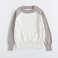 thumbnail image 3 of Chandail à Manches Raglan Contrastées Garçons Filles Col Rond Chandail Chaud Tricoté Veste de Base (1Y 7Y), 3 of 7