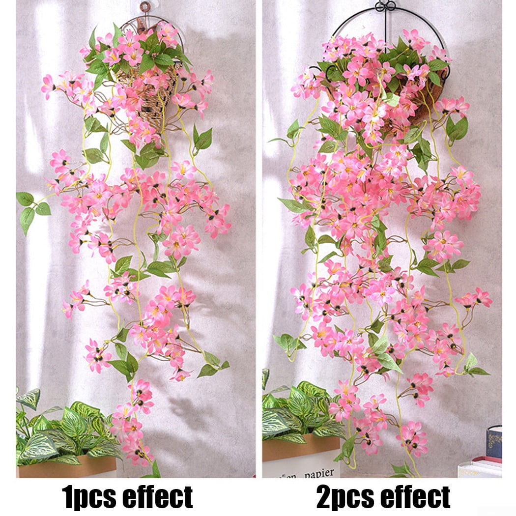 Artificial Fake Hanging Flowers Vine Garland Plant In/Outdoor Home Garden Decor 