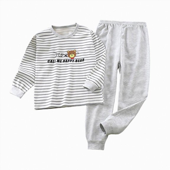 Gerichy Boys Pjs Size 10-12 Toddler Kids Baby Boys Girls Pajamas Cartoon Cute Print Long Sleeve Top Trousers Outfits Set Party Clothes Pajamas 1T-12T