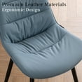 thumbnail image 6 of YOUNIKE Dining Chairs, Set of 2, Faux Leather Dining Chairs, Mid-Century Modern Upholstered Seat, No Armrests, No Wheels, Suitable for Family Living Rooms, Cafeterias, Blue, 6 of 7