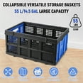 thumbnail image 2 of Collapsible Utility Crates,Collapsible Milk Crate,55L Stackable Storage Bins,Heavy Duty Capacity Crates,Plastic Collapsible Storage Crate for Multi Purposes,Space-Saving Baskets, 2 of 8