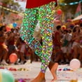 thumbnail image 2 of Arlun Sequins Printed Leggings for Women 2026 Trendy Mardi Gras Holiday Tights Stretch High Waist Yoga Pants Lightweight Soft Comfort Slim Fit Carnival Casual Wear 8-Green S, 2 of 4