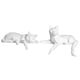 thumbnail image 1 of Juego de 2 estatuas geométricas de gatos, figuras de gatos, obras de arte, coleccionables, decoración del hogar, Blanco, 1 of 8