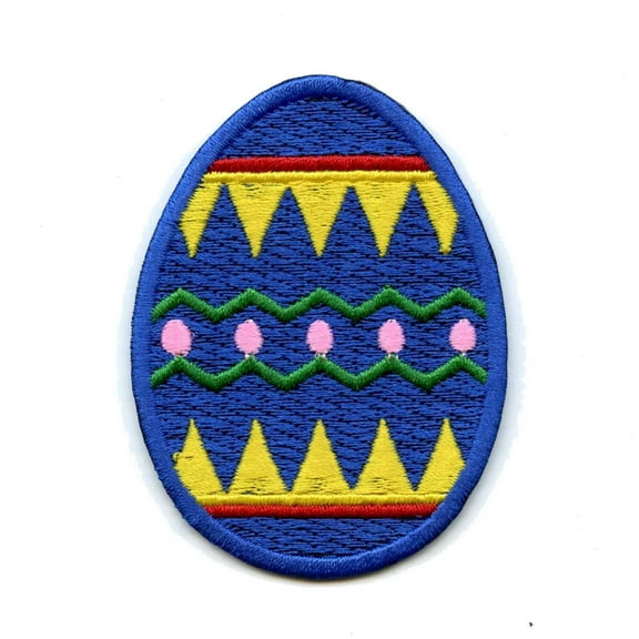 Blue Easter Egg Iron On Patch