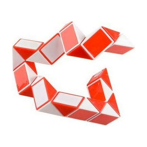 Rhode Island Novelty - Games & Toys - MAGIC CUBE (Twisting Snake Puzzle)(Red & White)(3 inch)