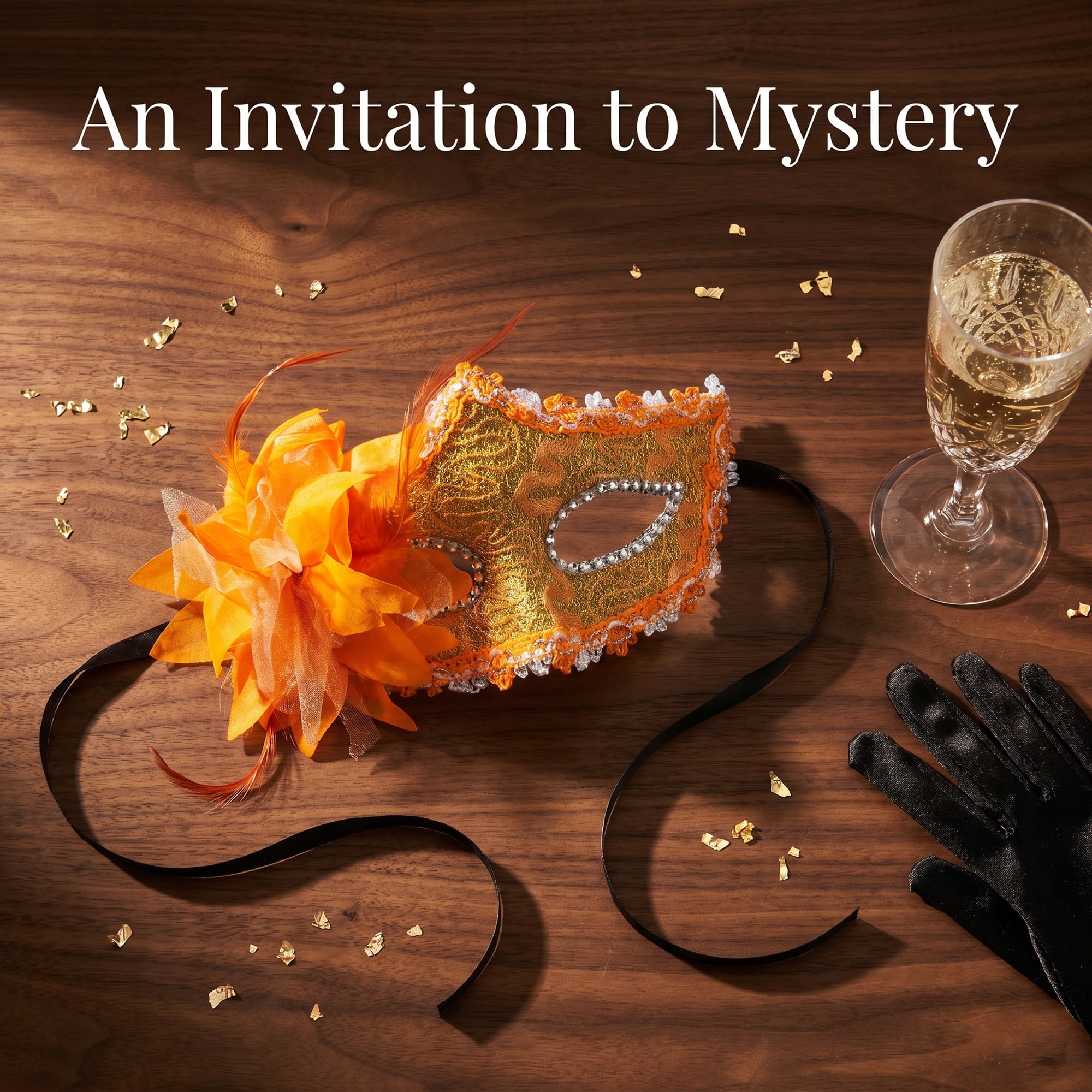 Unique Bargains Venetian Masquerade Side Flower Rose Eye Mask for Party Orange 6.3" x 4.3"