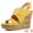 Yellow, variant on Women's Wood Wedges Platform Slingback Sandals Black 6