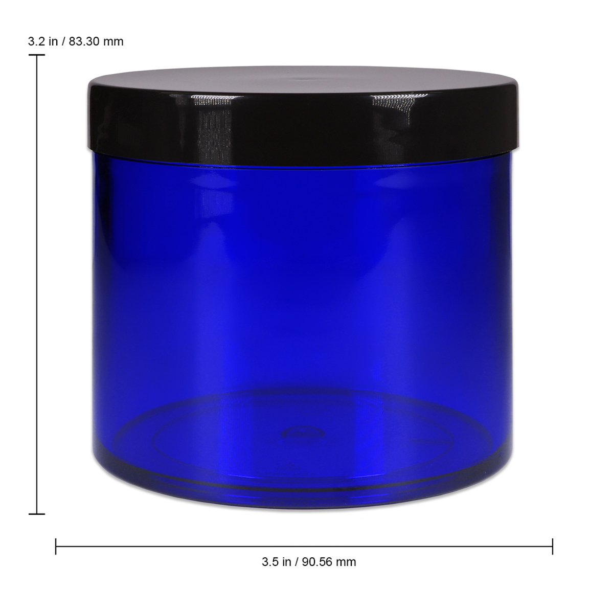 10oz/300g/300ml High Quality Acrylic Leak Proof Cobalt Blue Container Jars with Black Lids 36pcs
