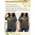 thumbnail image 6 of Anbech Butterfly Sunflower Plus Size T-Shirts for Women Graphic Heart and Sunflower Print Oversize Short Sleeves T-Shirt with Round Neck, 6 of 9