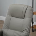 thumbnail image 6 of Faux Leather Manual Recliner With Swivel Wood Base Padded Armrest, 6 of 8