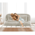 thumbnail image 3 of Newest 71" Wide 2-Seat Convertible Loveseat Sofa Bed, Chenille Floor Couch with Adjustable Back 90-180°,Gray, No Assembly, 3 of 9