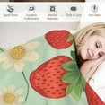 thumbnail image 3 of YANMS Flannel Throw Fruit Strawberry Throw Blanket Blanket Soft Comfy Pompom Fringe Blanket Throws for Outdoor and Indoor, 3 of 6