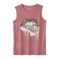 thumbnail image 3 of HAPPIERE Women’s Tank Top Sleeveless Tee Shirts  Lips Glitter Pink color Size M, 3 of 5