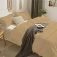 thumbnail image 3 of D.N.G. BEDDINGS 3 Piece Boho Chic Pom Pom Comforter, All Season Down Alternative Bedding Comforter with 2 Pillow Shams (Oversized Super King Size, Taupe) 800 Thread Count, Egyptian Cotton., 3 of 6