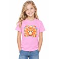 thumbnail image 2 of Girls Graphic Tees Cute Fox Magical Floral Short Sleeve Kids T-Shirt, 100% Cotton Soft Casual Tops for Children, 2 of 5