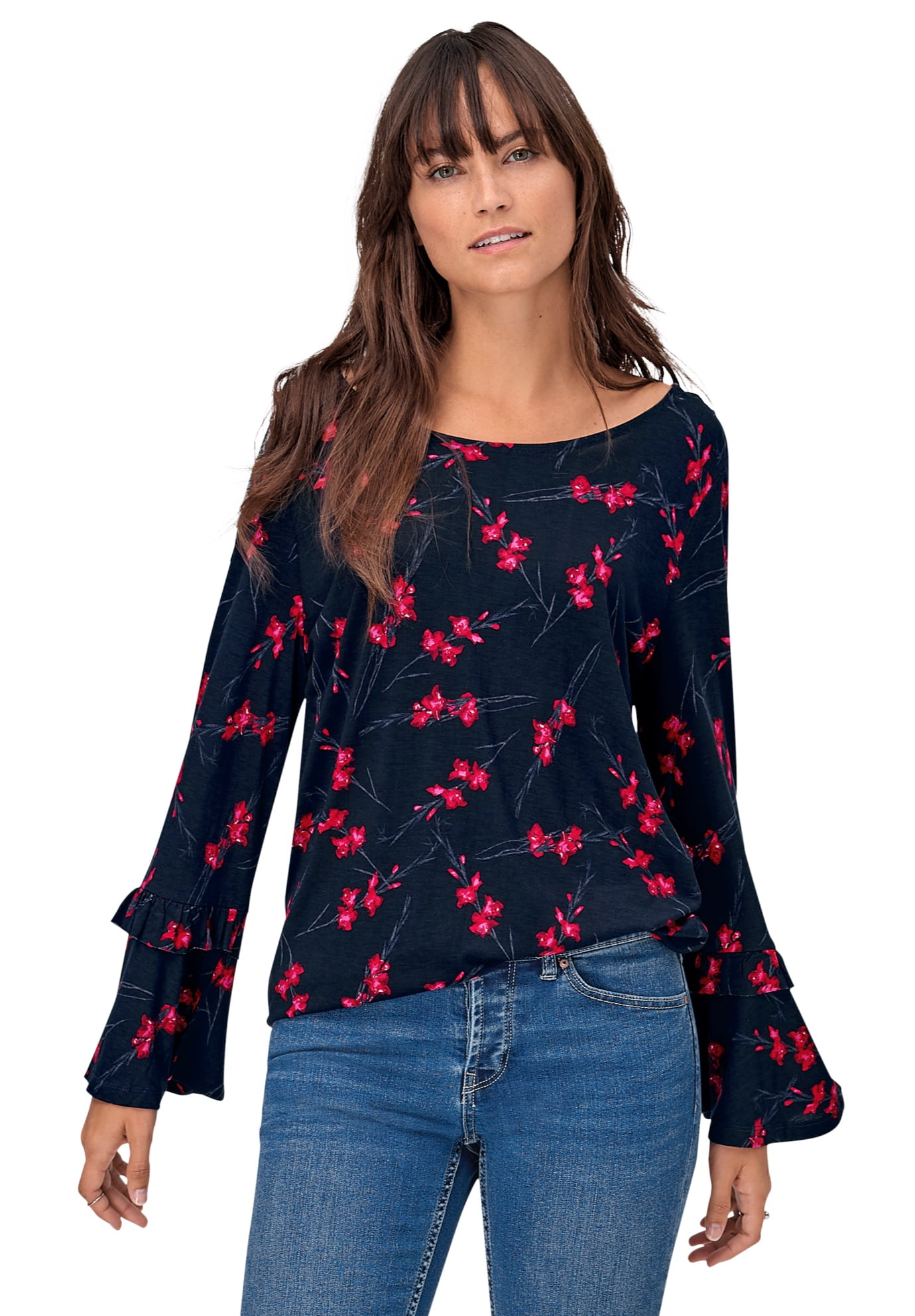 walmart ruffle sleeve top