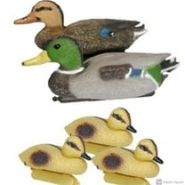 Pond H2o Floating Duck Family Pack, Includes Male & Female Mallards and 3 Ducklings