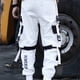 thumbnail image 3 of Sonducket Pantalones bombachos multibolsillos para hombre - Joggers cómodos y a la moda Pantalones cargo multiusos D264blanco 2XL Type2 NO2, 3 of 6