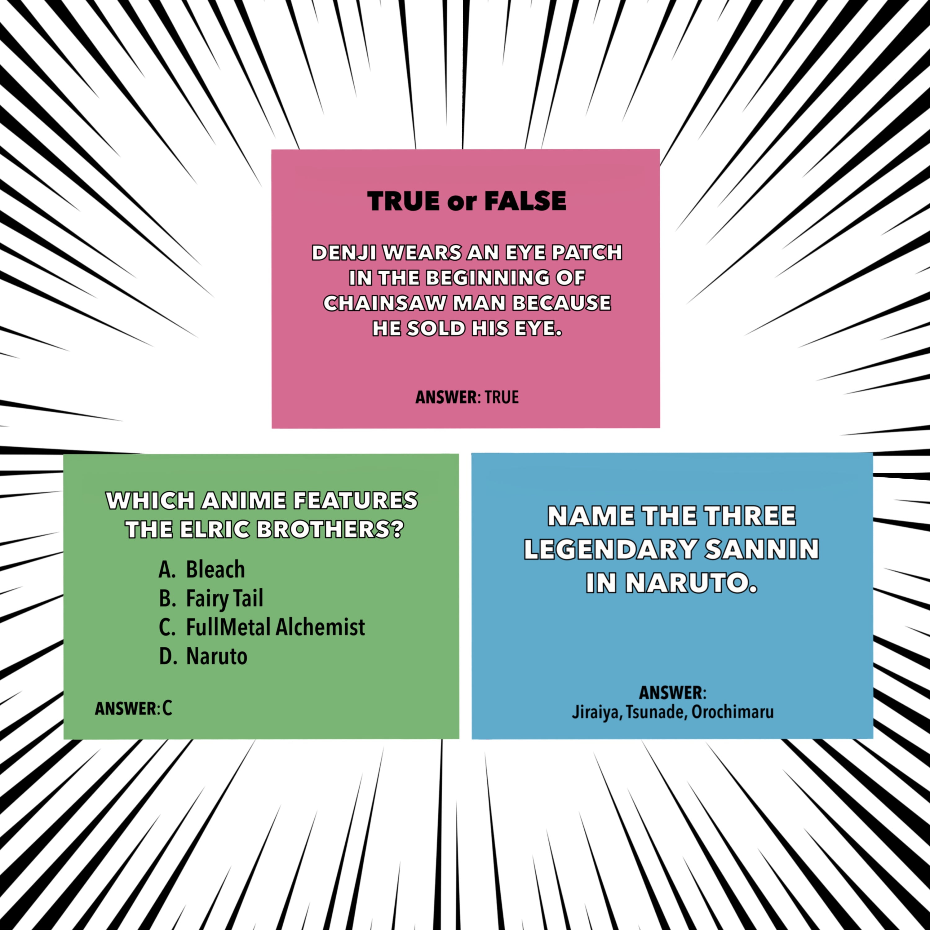 All I Need is ANIME Bundle Anime Trivia Card Game - Base Game + Expansion Combo 155 Cards Total, Character, Quotes & Skill Challenges, Fun Anime Party Game for Fans, Teens & Adults