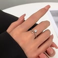 thumbnail image 5 of QQTDFG Encrusted Bow Ring Fashion Temperament Design Hollow Leaf Index Finger-default, 5 of 7