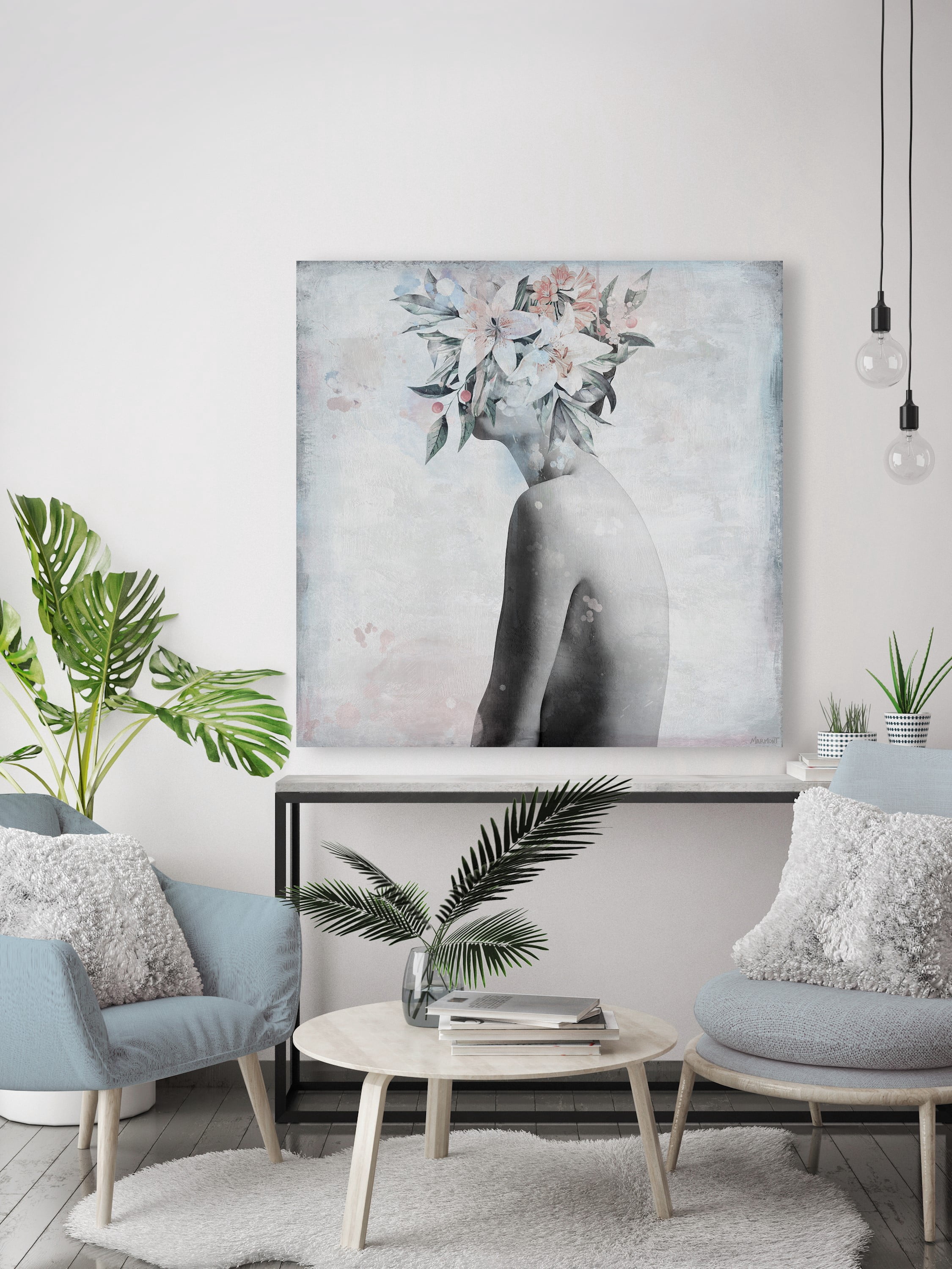 Marmont Hill Enchanting Flower Headband Canvas Wall Art, 48" x 48"