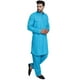 SKAVIJ Hommes Kurta Pyjama Mis Pathani Style Indien Robe Décontractée Turquoise XL – image 4 sur 6