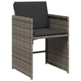 thumbnail image 3 of vidaXL 7 Piece Garden Dining Set with Cushions Grey Poly Rattan, 3 of 5