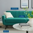 thumbnail image 3 of Tufted Sofa, Velvet, Teal Blue, Modern Contemporary Urban Design, Living Lounge Room Hotel Lobby Hospitality, 3 of 7
