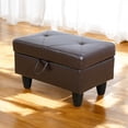 thumbnail image 5 of JESTOP Leather Storage Ottoman, Ottoman with Storage, Rectangle 28.5" Foot Rest Ottomans Stool for Living Room Bedroom, 5 of 7