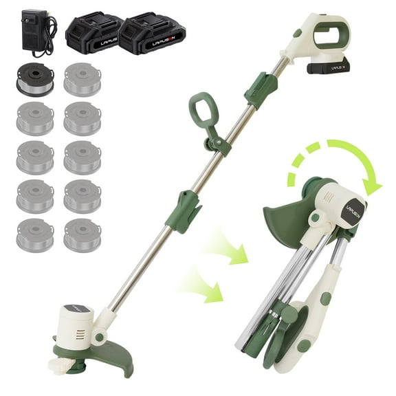 21V 11" Cordless String Trimmer With 2 X 2.0ah Battery and Charger, Electric Grass Trimmer Battery Powered Eater String, Edger Lawn Tool Grass Cutter With 10pcs Line