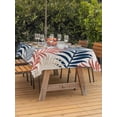 thumbnail image 2 of Outdoor Tablecloth with Umbrella Hole & Zipper, Red Blue Yellow Palm Leaves Rectangle Tablecloth 52x70 Inch, Summer Botanical Tropical Leaf Patio Table Cover Waterproof Table Cloth for Picnic/Party, 2 of 7