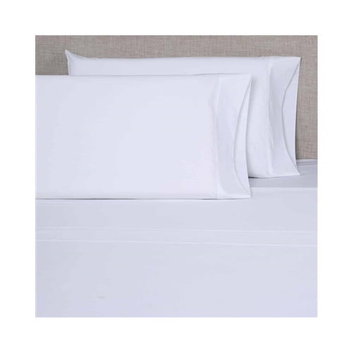 200 Thread Count 60 Cotton/40 Polyester White King Fitted Sheet 78 x