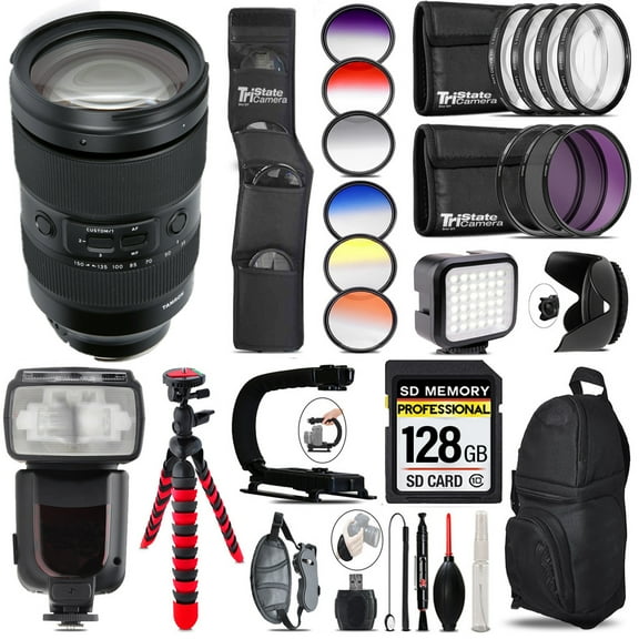 Tamron 35-150mm f/2-2.8 Di III VXD Lens for (Sony E) LED Light - 128GB Accessory Bundle