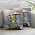 thumbnail image 3 of Nawypu  Rainy Day Frog Throw Pillow Covers Pillow Cases Square Decorative Pillow Covers Soft Cushion Covers for Couch Sofa Bed Home Farmhouse Living Room Decoration Pillowcases, 3 of 5