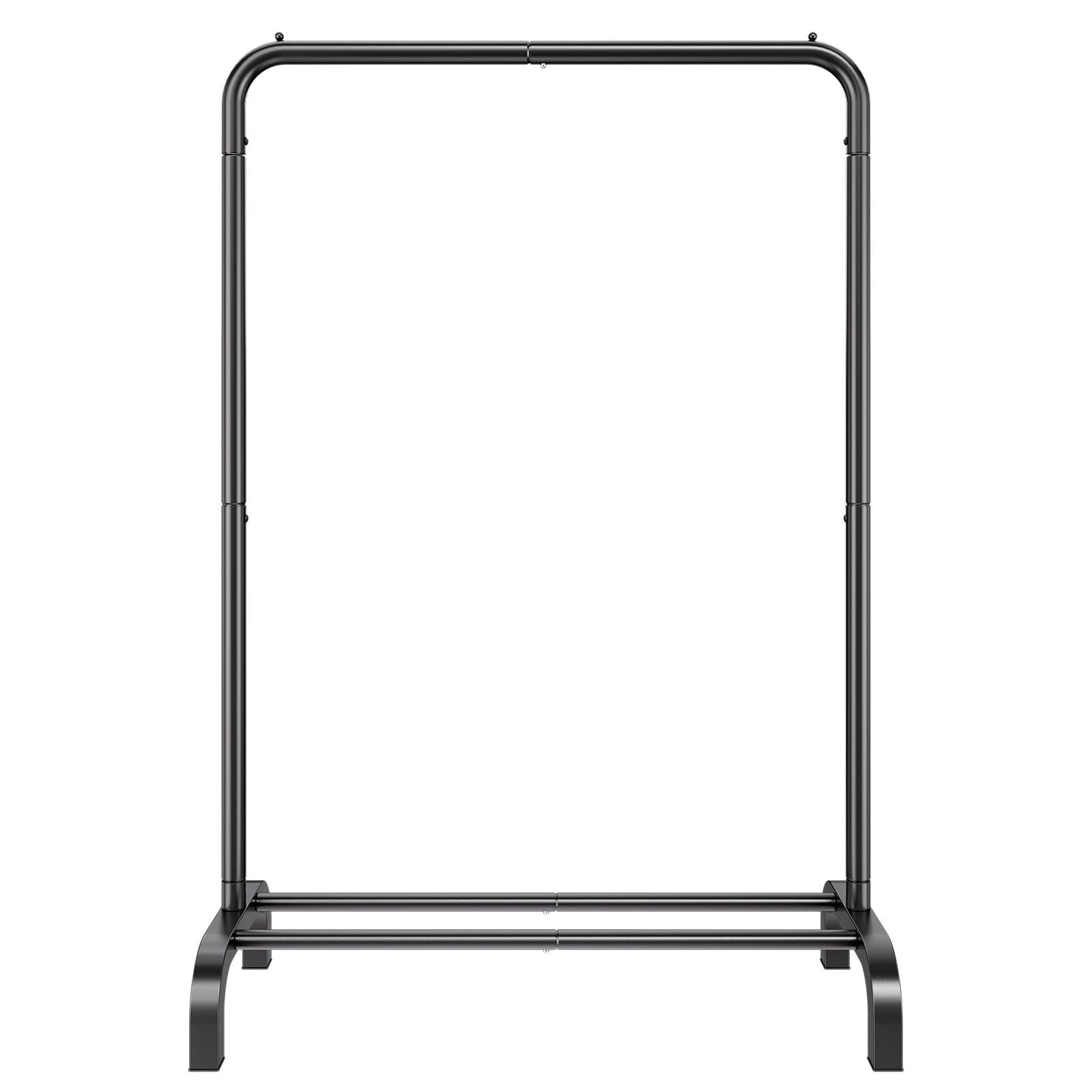 Garment Rack with Bottom Storage Shelf, Heavy-Duty Carbon Steel, 1" Thickened Pipe, 4 Anti-Slip Pads, for Bedroom Laundry Room Display