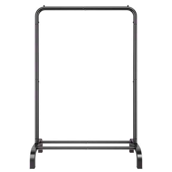 Heavy Duty Clothes Rack with Hanging Rod and Bottom Storage Shelf for Bedroom Guest Room