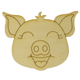 thumbnail image 1 of Package of 1, Medium 8" x 6.5" x 0.125" Baltic Birch Plywood Detailed Pig Face Wood Cutout for Art and Craft Project, Made in USA, 1 of 1