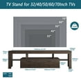 thumbnail image 4 of SYNGAR Brown TV Stand for 70 inch TV, Farmhouse Rustic Wooden Television Stands TV Cabinet Console Table with 16 Colors LED Lights, Living Room TV Buffet Cabinet with Storage, 63"L×14"W×18"H, 4 of 11